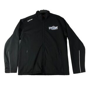 CCM Jacket Men's XL Black Hockey Frozen Faceoff 2017 NCHC Logo Full Zip Coat